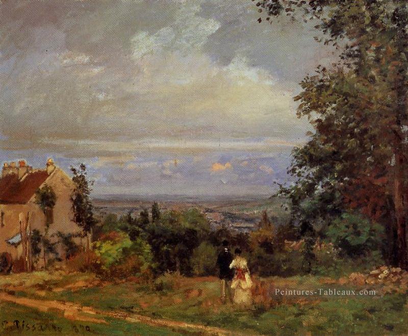 paysage près de louveciennes 1870 Camille Pissarro Peintures à l'huile